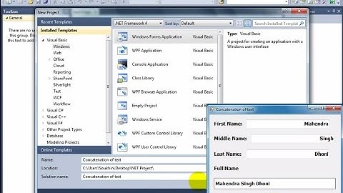 How to Concatenate of Text in VB.NET using Microsoft Visual Studio 2010