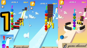 stack rider android gameplay walkthrough level 2 - 5 | l game channel | android,ios gameplay