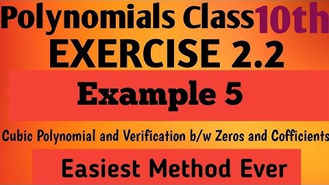 Chapter 2 Polynomials Example 5 Class 10 Maths NCERT | Cubic Polynomial | Example 5 | Polynomials
