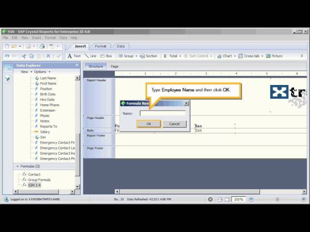 Change a string of text using a formula: Crystal Reports for enterprise 4.x