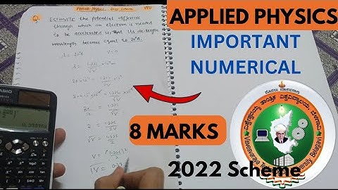 Applied Physics Vtu Important Numerical 8Marks📝🔥