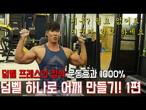 [덤벨 하나로] 어깨 만들기 1편 I 덤벨 프레스의 정석 (이것만 알고 시작하자)