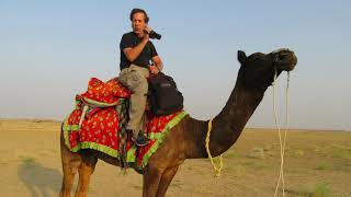 SUNSET CAMEL RIDE IN INDIAN DESERT WITH MICHAEL JACKSON (MY CAMEL)! (4K)
