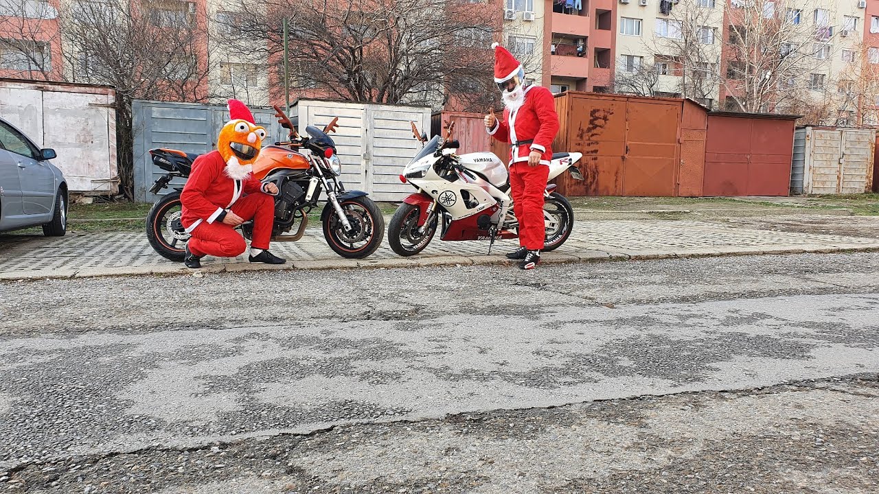 Christmas bike ride with friends in our town ) YouTube