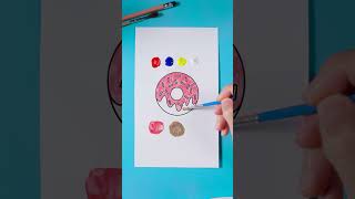 Color Mixing Fun! 🎨🌈 Make the Perfect Doughnut Paint Color! #fun #kids