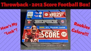2012 Score 36 Pack Football Card Box! Will I Have "Luck"??