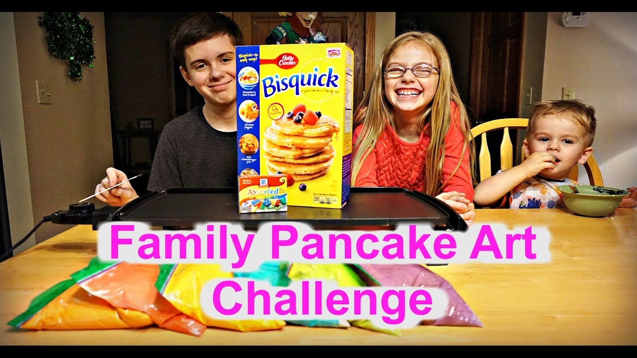 👪 FAMILY PANCAKE ART CHALLENGE 😀 YouTube