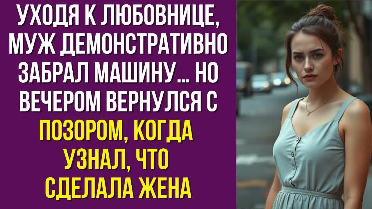 Уходя к любовнице, муж демонстративно забрал машину, но вечером вернулся с позором, когда узнал