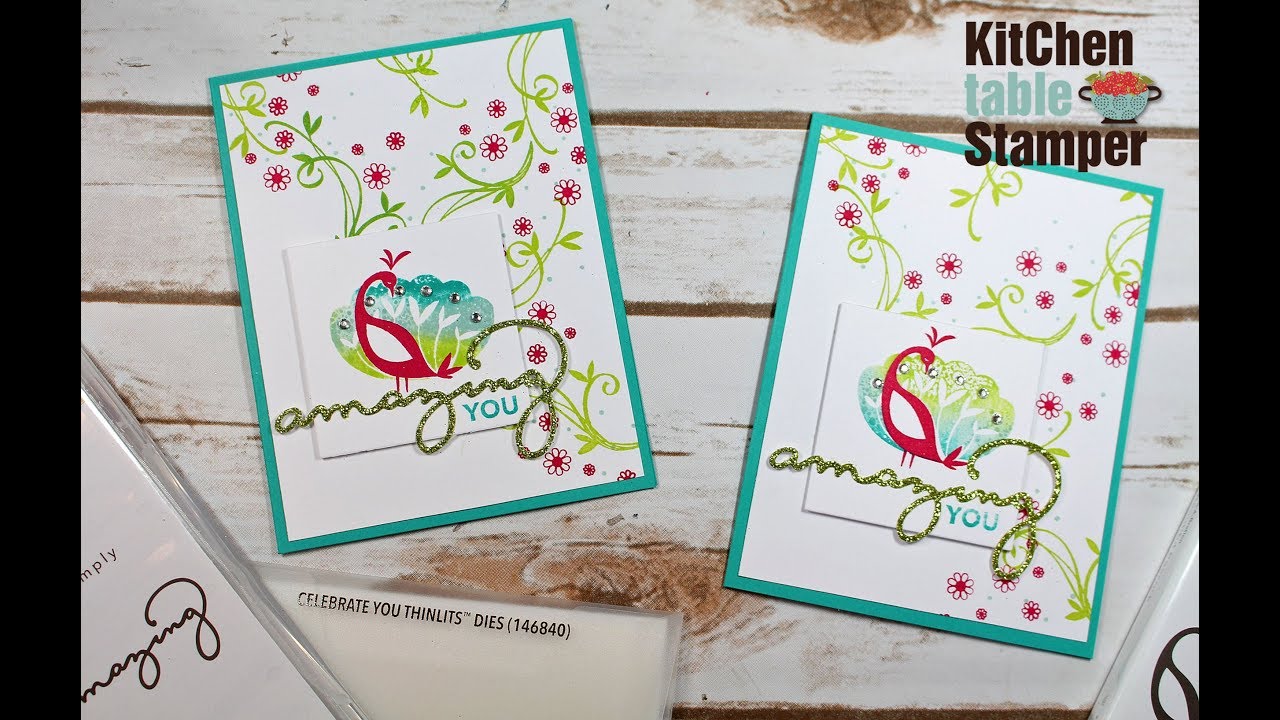 Stampin Up Beautiful Peacock Amazing You LIVE Archive with Kitchen Table Stamper