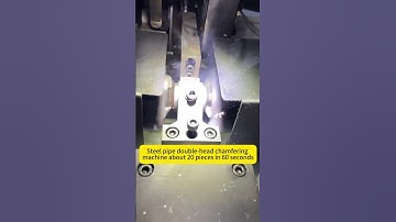 Automatic chamfering, Steel pipe double-head chamfering machine with hoist feeding processing