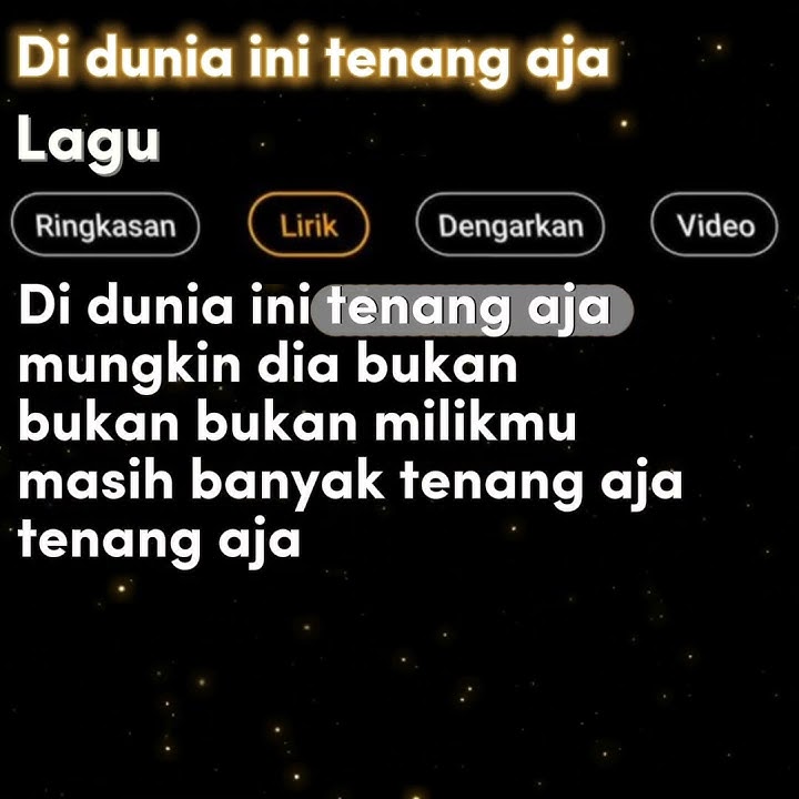 lirik lagu di dunia ini tenang aja #lagu #video #shorts #dj #youtubeshorts