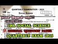 10th social science quarterly exam question paper 2025 |10th Std Social Original Quarterly Exam 2025