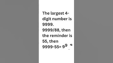 Largest 4-Digit Number Divisible by 88? 🤯 #Shorts"