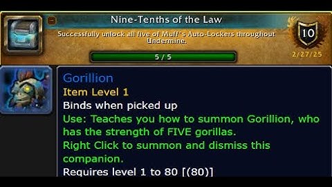 How To Get The Nine-Tenths Of The Law Achievement And Get The Gorillion Pet!