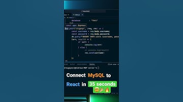 How to Connect to a Database in 35 seconds (MySQL and React) 🔥