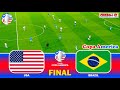 USA vs BRAZIL - Final | Copa America 2024 | Full Match All Goals | eFootball PES Gameplay