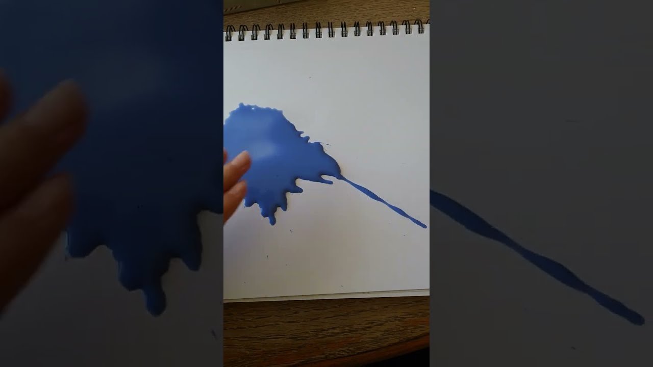 Floating land and moon watercolor splash art. 