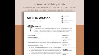 Registered Nurse Resume Template, Instant Download for Word, Mac, Google Docs, CV Template 2022 screenshot 3