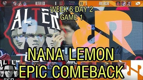 ALTER EGO VS RRQ HOSHI | MPL ID SEASON 5 | WEEK 6 DAY 2 | GAME 1