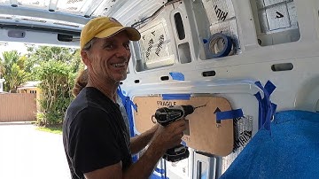DIY Sprinter Van conversion - Installing the back windows -- CRL awning