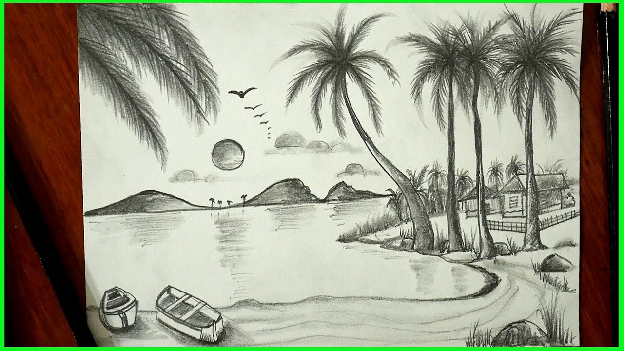 Landscape DrawingNature ArtPencil SketchEasy for