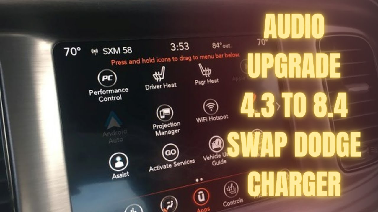 Radio and audio system upgrade Dodge Charger. 4.3 to 8.4 Swap - YouTube