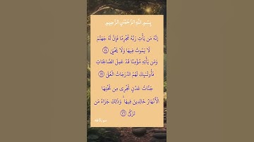 إنه من يأت ربه مجرما فإن له جهنم لا يموت فيها ولا يحي🙏🙏آيات من الذكر الحكيم