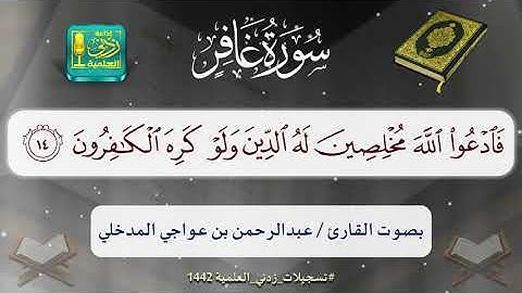 سورة غافر مكتوبة وبجودة صوت عالية HD - القارئ عبدالرحمن بن عواجي المدخلي
