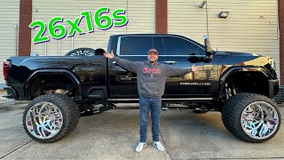 I RUINED HIS NEW 26x16s! 2024 Denali on HUGE 12' Cognito and 26x16 KG1s | Dream Truck from FLORIDA