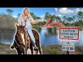 Riding MY HORSE On A DEEP WATER TRAIL RIDE! | HORSE SWIMMING