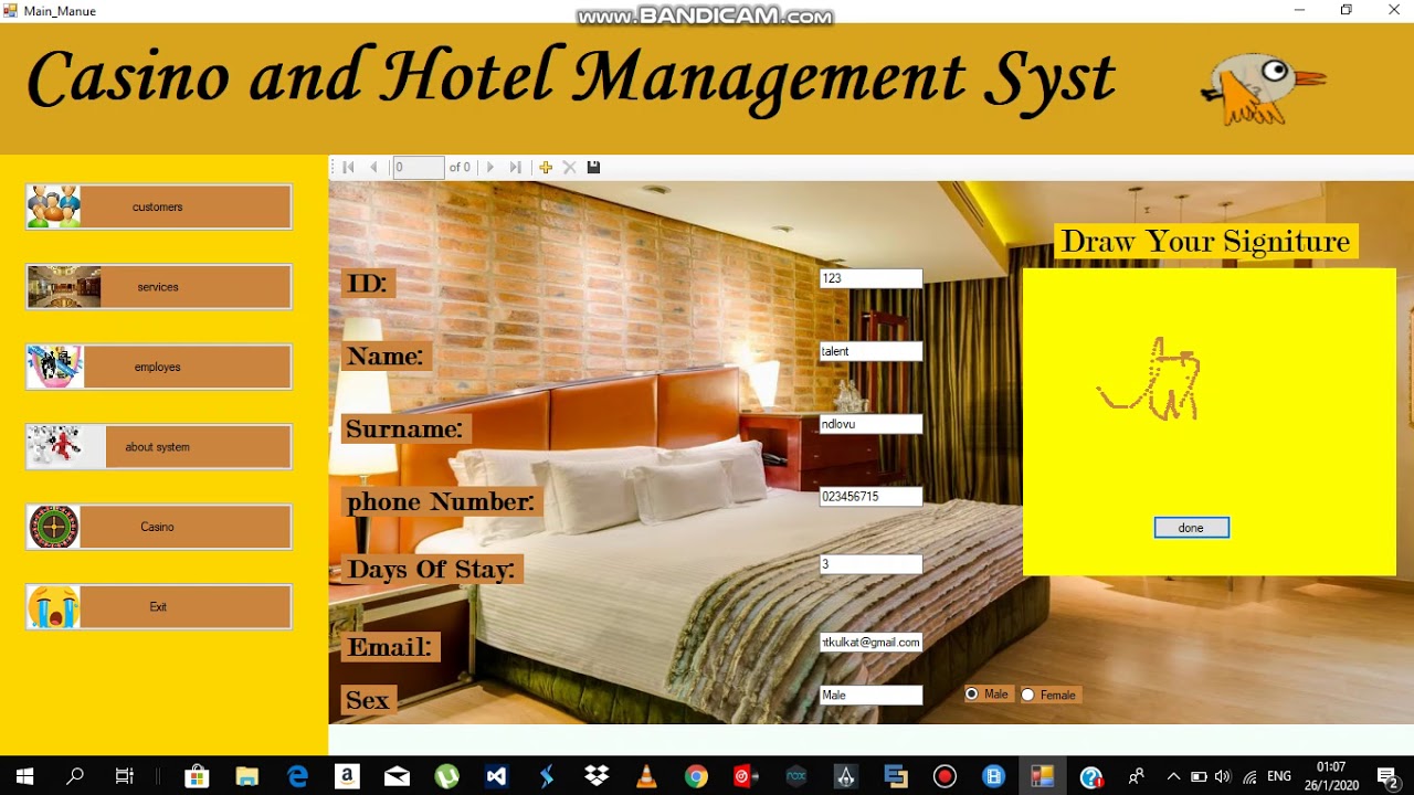 Design View Of A Standard Hotel Management System In Vb Net Youtube