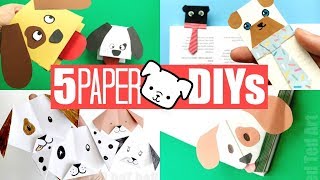 5 DIY Paper Dog Crafts for Kids - from Paper Dog Puppets to Origami Paper Dog Faces!