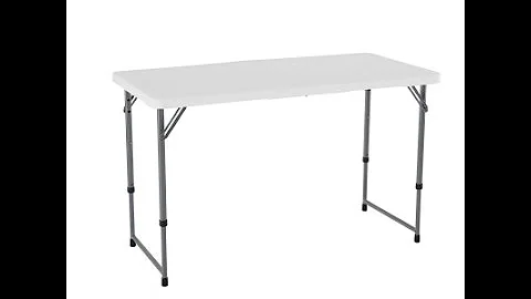 4428 4-Foot Light Commercial Adjustable Fold-In-Half Table