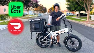 DoorDash & UberEats On A Cheap Foldable Ebike