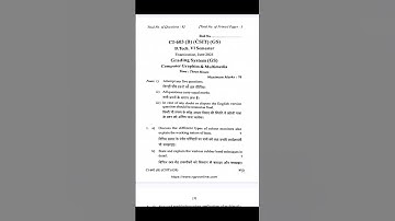 Computer Graphics & Multimedia 2025 CI/CSIT - 603 (B) Rgpv Question Paper