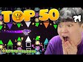 Building my hardest challenge top 50 difficulty  geometry dash