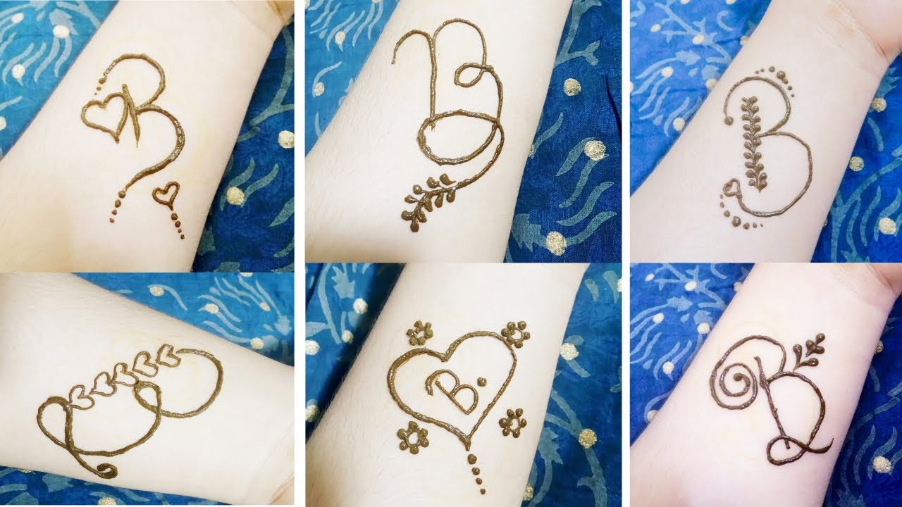 Alphabet 'B' Tattoo Mehndi Design | 6 Beautiful Alphabet 'B' Tattoo ...