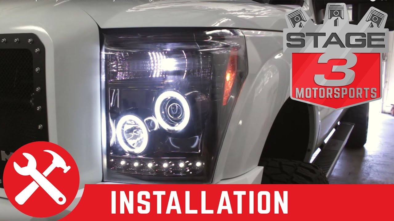 20112015 F250 F350 Super Duty Recon Smoked Projector Headlights