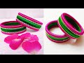 Double color silk thread bangle | Easy and simple Bangle making | DIY