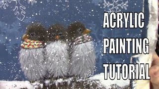 Warm Wishes   Acrylic Bird Painting Tutorial