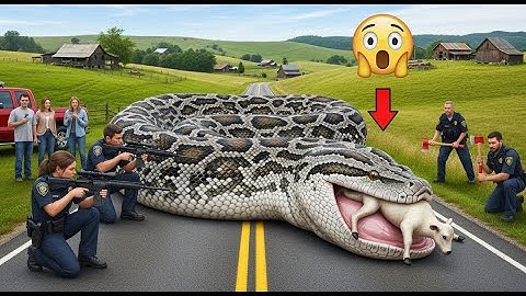 Courageous Rescue Team Fights Huge Python to Save Innocent Cow 🐍