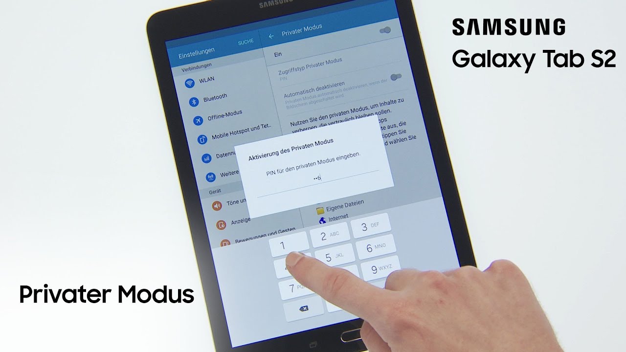 Samsung Galaxy Tab S2 Privater Modus Youtube