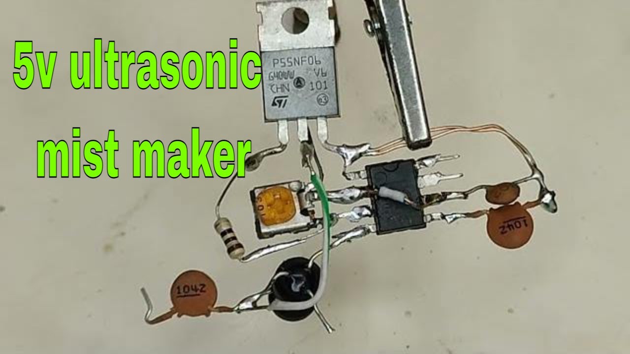 1.7mhz ultrasonic mist maker circuit diy - YouTube