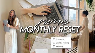 JUNE MONTHLY RESET | setting new goals, budgeting, notion planning, &amp; organizing my calendars!