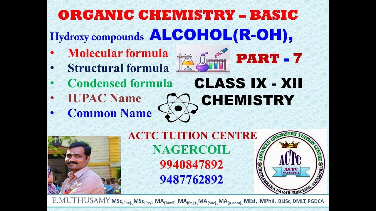 Alcohol- Hydroxy compounds-Molecular formula, Structural, Condensed ...