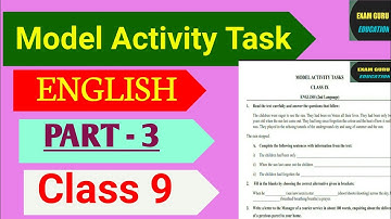 Model Activity Task English Part 3 class 9 || Class ix model activity task English | WBBSE