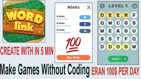 how to Make profesnail game without coding earn upto 100$ per day by apps maker