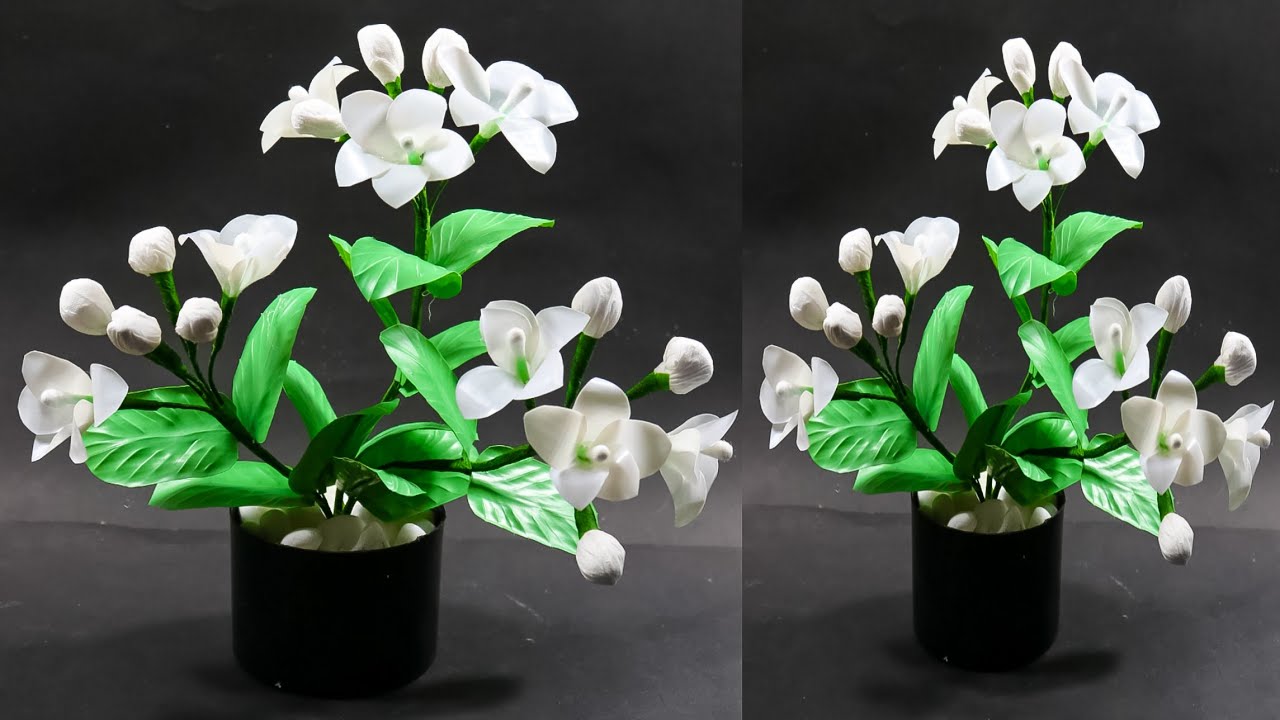  bunga  dari  sedotan bunga  melati  DIY jasmine flowers 