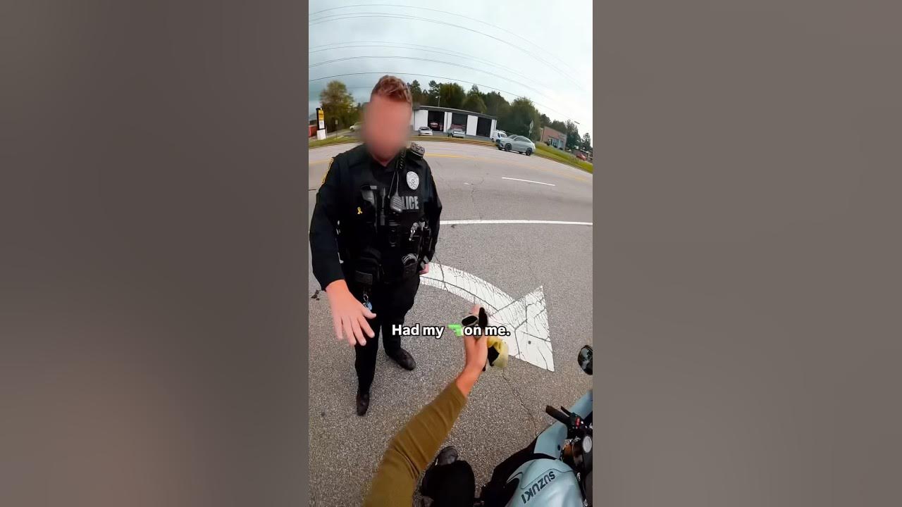 Rider Tells Cop He Has A Gun | @rjmakesvideos on IG #motorcycle #police #cop Rider Tells Cop He Has A Gun | @rjmakesvideos on IG #motorcycle #police #cop