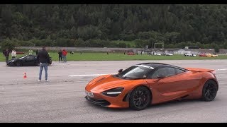 DRAG RACE Mclaren 720S vs Mclaren P1 \& other supercars!